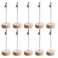thumbnail image 1 of 10 Pcs Wood Place Card Holders and 10 Pcs Kraft Place Cards, Photo Holders for Table, Rustic Wood Table Number Holder Stand with Memo Clips for Wedding Party Name Sign, 1 of 4