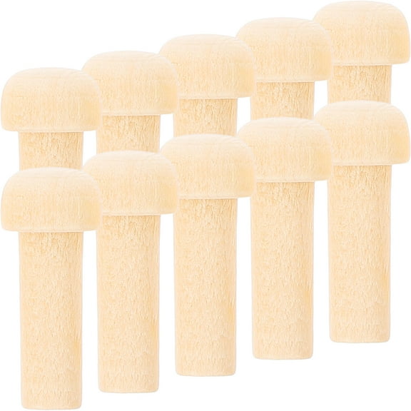 WHAMVOX 10pcs Beige Wooden Pegs for DIY Decoration Durable Craft Accessories Unfinished Wooden Design
