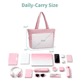 thumbnail image 4 of WANDF Puffy Tote Bag for Women,Quilted Puffer Work Tote with Tumbler Holder,15.6 Inch Laptop Bag with 8 Pockets,Lightweight Water-Resistant Shoulder Bag for Mom,Sister,Teacher,Nurse(Pink), 4 of 10