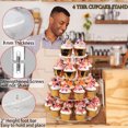 thumbnail image 3 of Soporte Para Pastelería, Torre De Postre, Soporte De Exhibición Para Magdalenas De Acrílico Redondo Reutilizable, Tipo Pilón Resistente De 4 Niveles, Duradero Para Bodas Y, 3 of 7