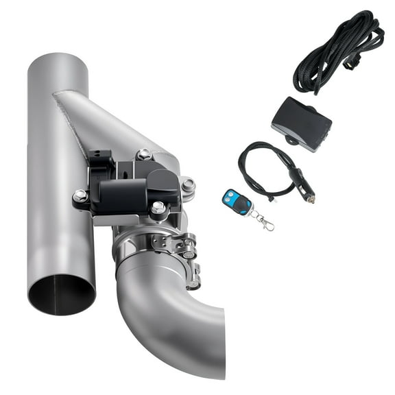 KFFKFF Electric Exhaust Cutout, 2.5 Inch Universal Stainless Steel Exhaust Valve Kit with Remote Controller, Y Pipe, Control Box, and Valve, Compatible with Trucks, Sedans, Sports Cars, and SUVs