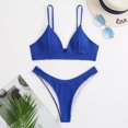 thumbnail image 4 of Bikini para mujer Split Color sólido Bikini para mujer Cómodo traje de baño elegante OAVQHLG3B Store lin121212, 4 of 4