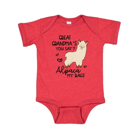 

Inktastic Great Grandma s You Say Alpaca My Bags Gift Baby Boy or Baby Girl Bodysuit