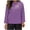 Purple, variant on HVOBTTY Women's Long Sleeved Pullover T Shirts, Fall Tops for Women, Women's Casual Solid Color Round Neck Long Sleeves Linen Loose T Shirt Blue, XXL