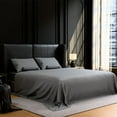 thumbnail image 4 of AuroraX Bed Sheets Sets of 4 Full Size Gray Bedroom Accessories,Cooling 75x54 inch Fitted Sheets,96x81 inch Flat Sheets,20"x30" 2 Pack Pillowcase for Summer, 4 of 9