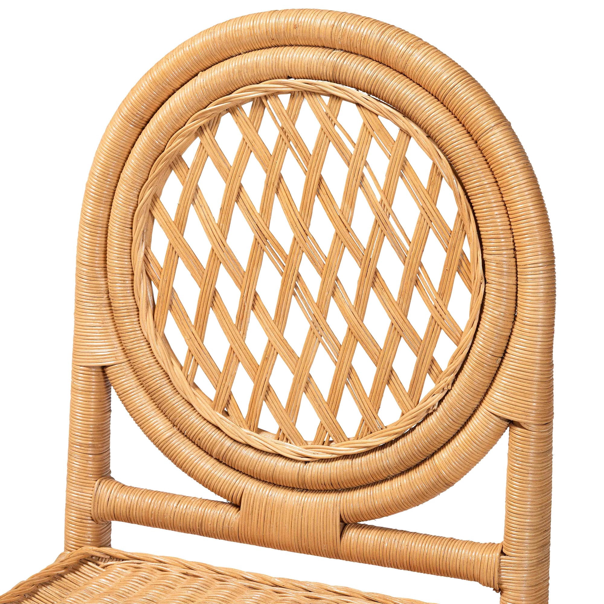 bali & pari Oxford Boho Dining Chair, Set of 2, Dining Height, Seat Height of 17", Light Honey