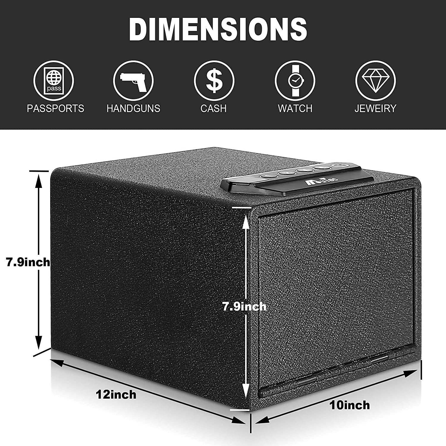 Biometric Handgun Safe, Quick Access Fingerprint Multifunction Pistol Safe with Pop-Open Door and Removable Interior Shelf, Hand Gun Safe Firearm Case Box - Biometric/Keypad/Key Access,Silent Mode