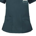thumbnail image 4 of asdoklhq Scrub Tops for Woman V-Neck Top Scrubs Stretch Women Solid Color Loose Drawstring Pants Pocket Caregiver Short Sleeve V-Neck Blouses Nursing Uniform Set Green XL, 4 of 4