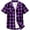 Purple, variant on Men's Plaid Shirts Long Sleeve Button Down Shirt Jacket Summer Bussiness Casual Blouse Tops with Pocket Purple L