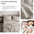 thumbnail image 4 of Simple&Opulence 100% Linen Sheet Set-Pure Linen Bedding Sheet-4 Pieces (1 Flat Sheet,1 Fitted Sheet,2 Pillowcase)-Embroidery Collection,Soft & Cozy,Cooling Bedding- Full Size, Linen, 4 of 9