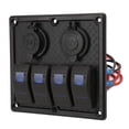 thumbnail image 2 of 4 Gang Bascule Interrupteur Panneau Conduit Étanche Double Port de Charge USB 1224v DC 4.8A pour RVs YachtsBlue, 2 of 11