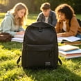 thumbnail image 3 of Classic Unisex Backpack for College Travel, Durable Water Resistant Canvas Daypack with Ergonomic Padded Straps, Versatile Storage for Work Commuting Weekend Getaways,Black, 3 of 5