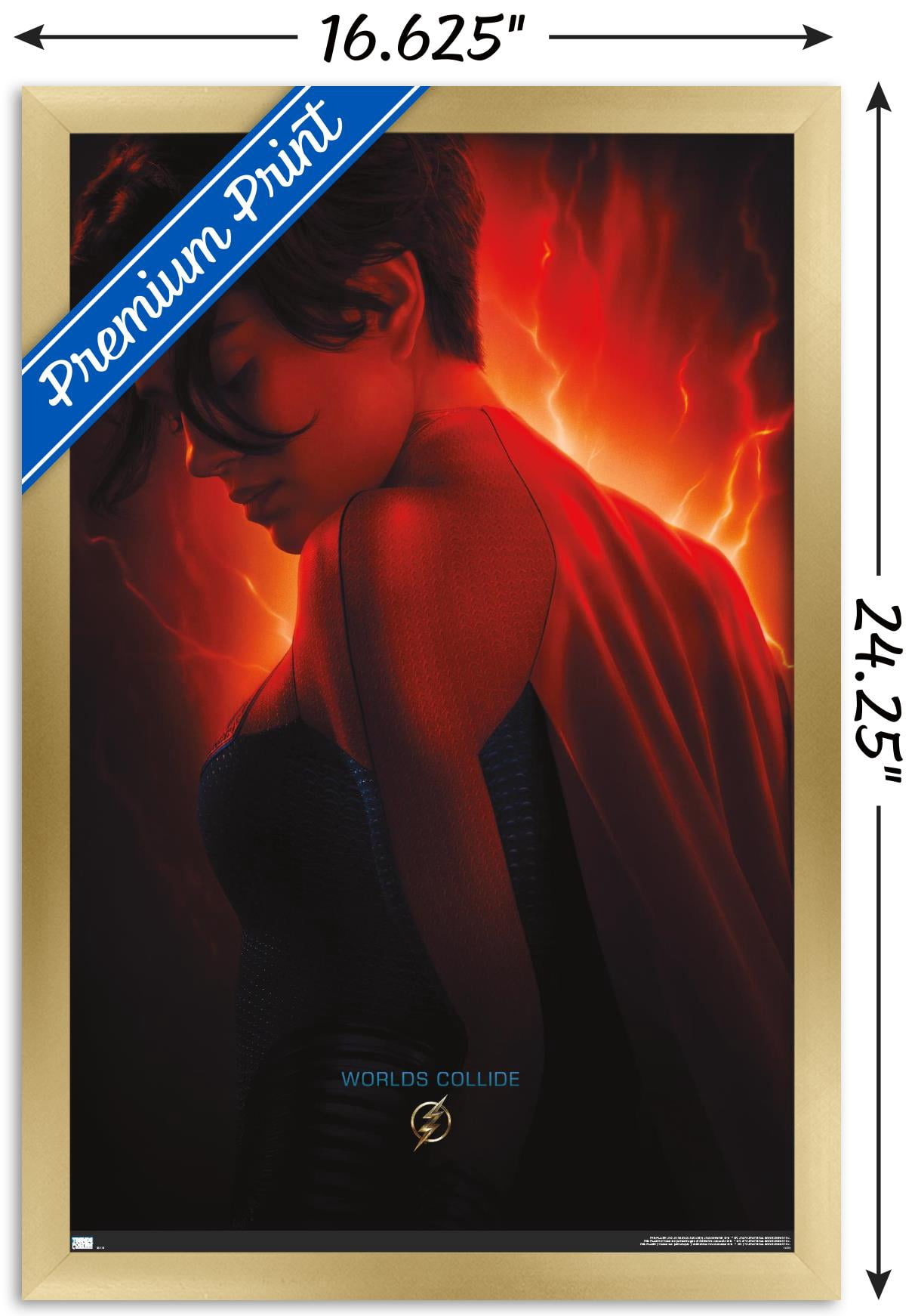 DC Comics Movie The Flash - Supergirl One Sheet Wall Poster, 14.725" x 22.375" Framed