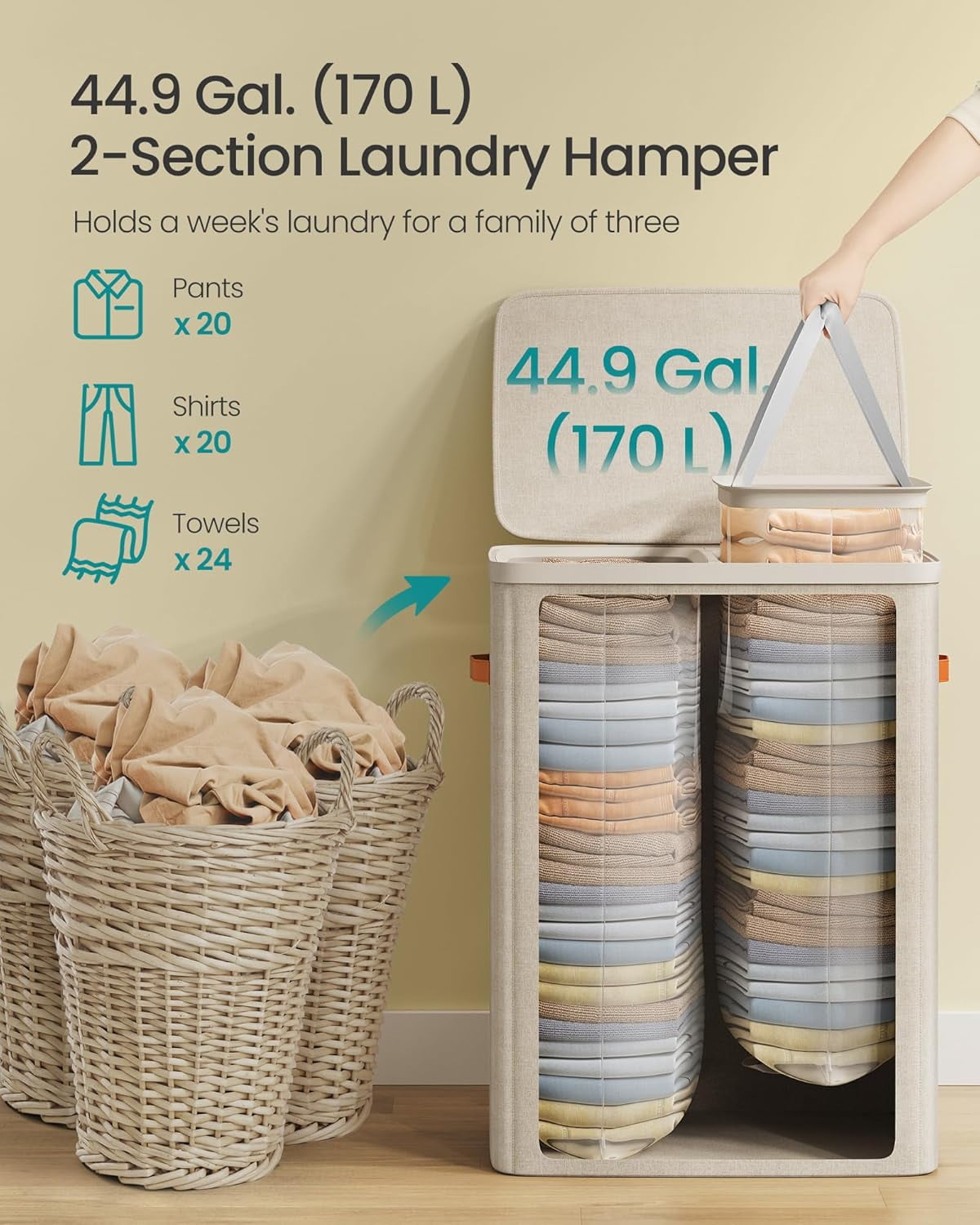 2 Pcs Mesh Laundry Bags 24 x 20inch Washing Delicate with Zipper Lingerie Wash Bag for Machine Blanket Dress Underwear Hosiery Sweater Blouse