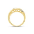 thumbnail image 5 of 1 Carat Center 6MM Round Cut Lab Created Moissanite Solitaire Swirl Engagement 5 Stone Bridal Ring For Women In 14K Yellow Gold Over Sterling Silver (G-H Color, VVS1 Clarity 1 Cttw) Size - 6, 5 of 8