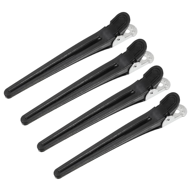 4 pinzas para el pelo con pinza de pico de pato negro, pinza para el pelo sin arrugas, pinza para el pelo de plástico antideslizante de 4,06 ''x 0,43'' x 0,79'' para niñas y mujeres