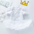thumbnail image 2 of Fesfesfes Toddler Baby Bodysuit Girls Net Yarn Solid Color Rose Flower Romper Jumpsuit Short Skirt, 2 of 9