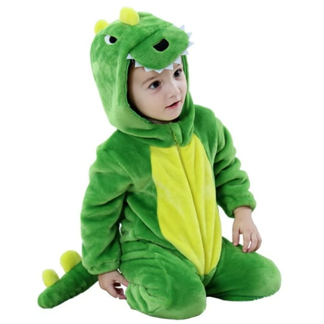 Disfraz QIAONIUNIU para Halloween, bebé, dinosaurio verde, de 2 a 3 años