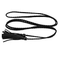 thumbnail image 4 of 2 pieces Woven Tassel Waist Belt Vintage Style Casual Waistband Waist Rope with Bead Pendant Lady Jeans for Party Wedding Black and Dark Brown, 4 of 8