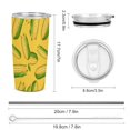 thumbnail image 2 of Vaso de acero inoxidable con tapa y diseño de mazorcas de maíz frescas y maduras, taza térmica portátil de 20 oz, 2 of 7