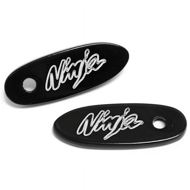 Krator Mirror Block Off Base Plates Logo Engraved Black Compatible with 2004-2012 Kawasaki Ninja ZX10R