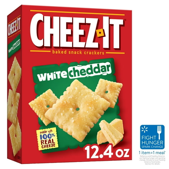 Cheez-It White Cheddar Cheese Crackers, Baked Snack Crackers, 12.4 oz