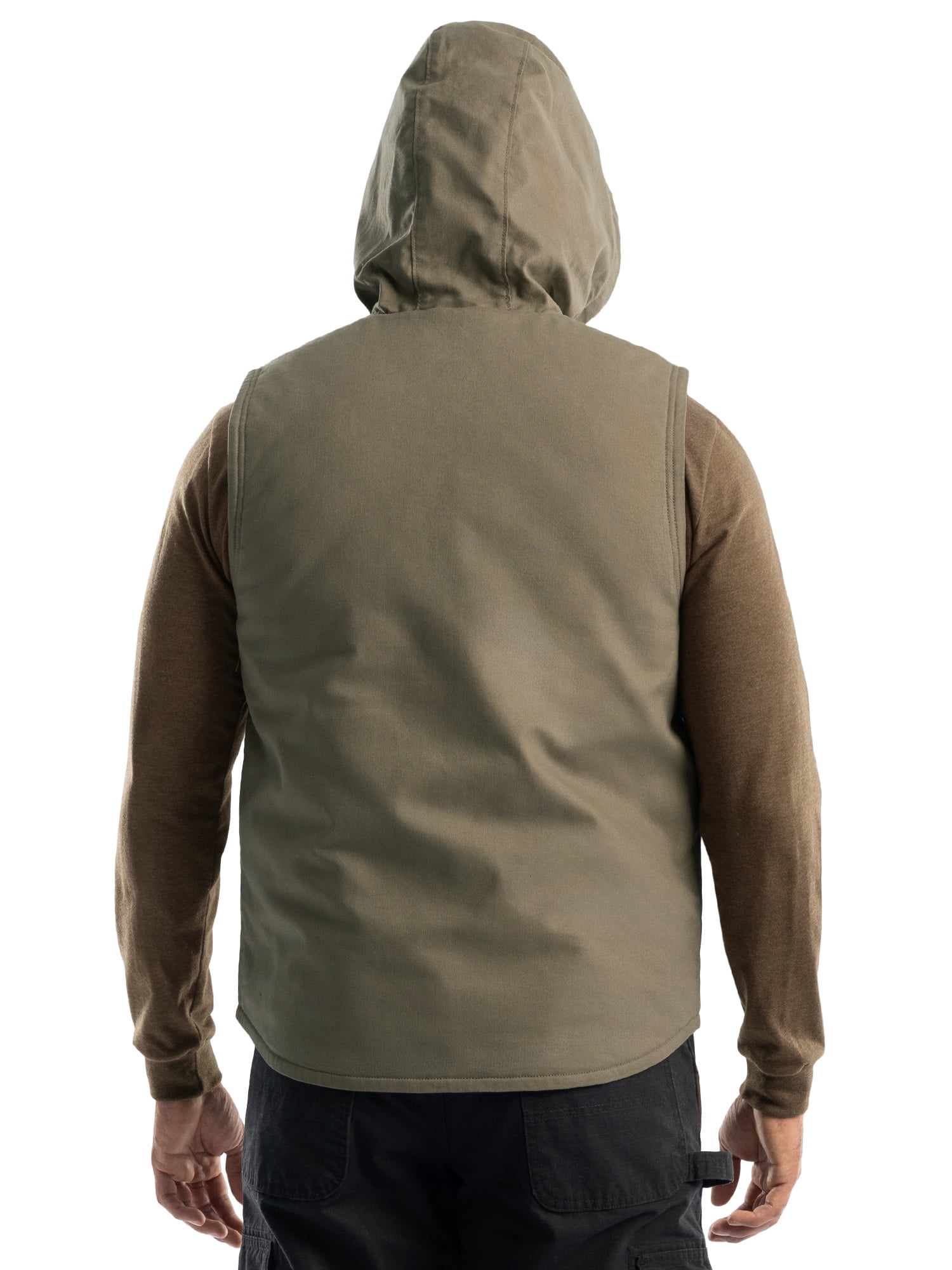 Wrangler Workwear Men's Durable Quilted Lined Hooded Duck Work Vest, Size S-5XL