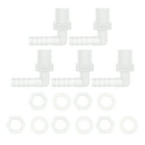 Unique Bargains 1/4" Hose ID G1/4 Male NPT Elbow Barb Connector PP Clear 1 Set