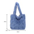thumbnail image 3 of Bolso De Hombro De Felpa Bolsa de hombro de felpa Retro a la moda, con asa superior de lana para otoño e invierno, Color sólido Tmvgtek Para Estrenar, 3 of 9