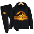 thumbnail image 2 of Conjunto de 2 piezas de sudadera y pantalón con estampado de dibujos animados de dinosaurios de Jurassic World para niños y niñas, moda de otoño y primavera, 2 of 5