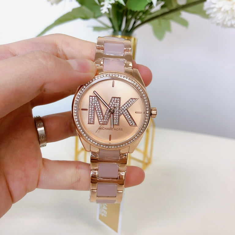 Michael Kors MK4731 Women s Janelle Three Hand Two Tone Stainless Steel Watch 36mm