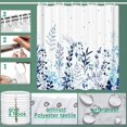 thumbnail image 2 of Shower Curtain, Fabric Shower Curtain Botanical Shower Curtain Blue, Hooks Hotel Shower Curtains for Bathroom with 12 Hooks Waterproof Shower Curtain Liner (72" x 72"), 2 of 6
