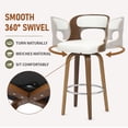 thumbnail image 4 of FANCROU 26 inch Swivel Counter Height Bar Stools Set Of 4, PU Leather Seat With Bentwood Back And Legs, White, 4 of 11