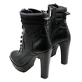 thumbnail image 5 of GUESS Womens Black 1" Platform Comfort Talore Round Toe Block Heel Lace-Up Heeled Boots 8.5 M, 5 of 7