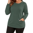 thumbnail image 6 of OutfitShow Plus Size Sweatshirts for Women Crewneck Long Sleeve Casual Tunic Tops Lightweight Pullover with Pockets,S-5XL, 6 of 9