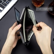 Leather Men Wallet RFID Genuine Leather 15 Card Slots Wallet Credit Card Holder