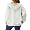 thumbnail image 5 of Otntypg Full Zip up Hoodie Jackets for Women Fall Winter Fashion Outfits Casual Long Sleeve Hooded Pullover Sweatshirts Loose Fit Casual Athletic Tees Shirt Jacket with Pockets White M, 5 of 8