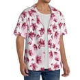 thumbnail image 2 of Sikiie Lilies Flowers Men's Wrinkle Free Untucked Cuban Shirt Business Casual Button Down Shirts Short Sleeve ShirtMedium, 2 of 5