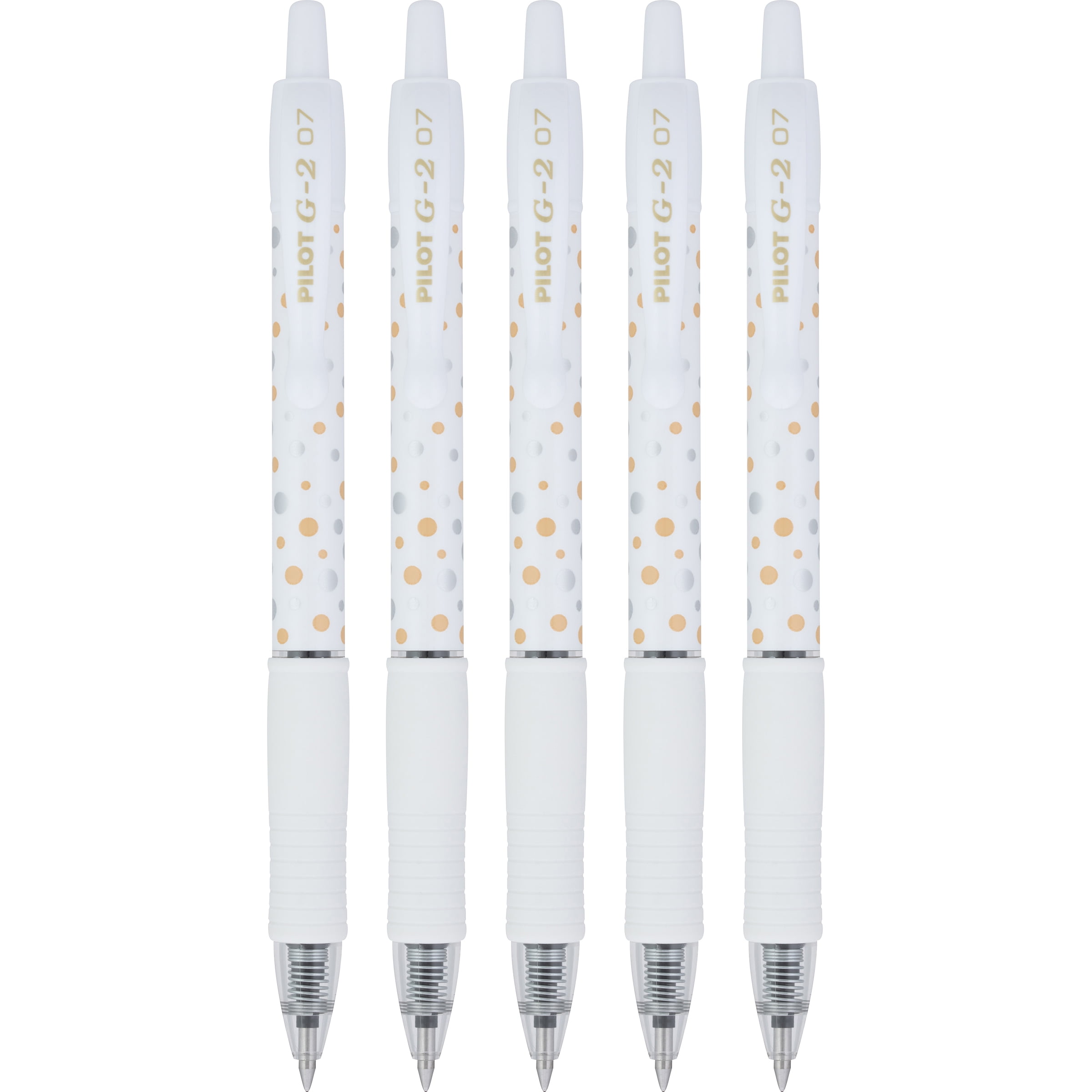 Pilot G2 Fashion Collection Dots Premium Gel Ink Pen, Fine Point, Black Ink, 5 Count