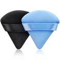 thumbnail image 1 of 2 PCS Powder Puff Triangle Makeup Puffs for Loose Setting Powder Face Body, Foundation Blender Velour Setting Powder Puff, Super Soft Eye Makeup Wedges Beauty Tools (Black Blue), 1 of 5
