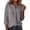 Grey, variant on Women's Relaxed 3/4 Sleeve V-Neck Linen Blend Casual Top, Rust Red 2Xl