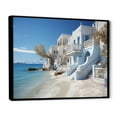 thumbnail image 2 of Designart "Seashore Pale Coastline" Landscapes Floater Framed Wall Art Living Room, 2 of 7