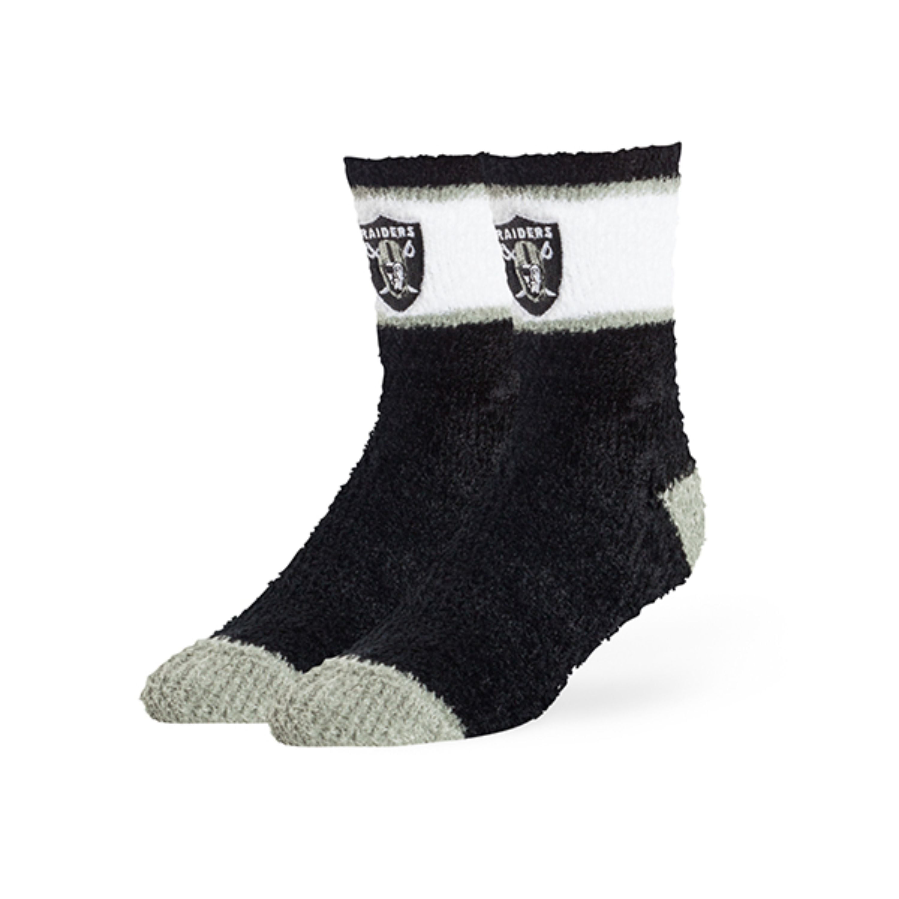 Fan Favorite - NFL Diggory Fuzzy Half Crew Socks, Oakland Raiders ...