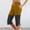 Khaki, variant on Womens Elastic Waist Two-Tone Block Split Hem Capri Pants, Fresh Color Matching with Casual Daily Trousers Purple L