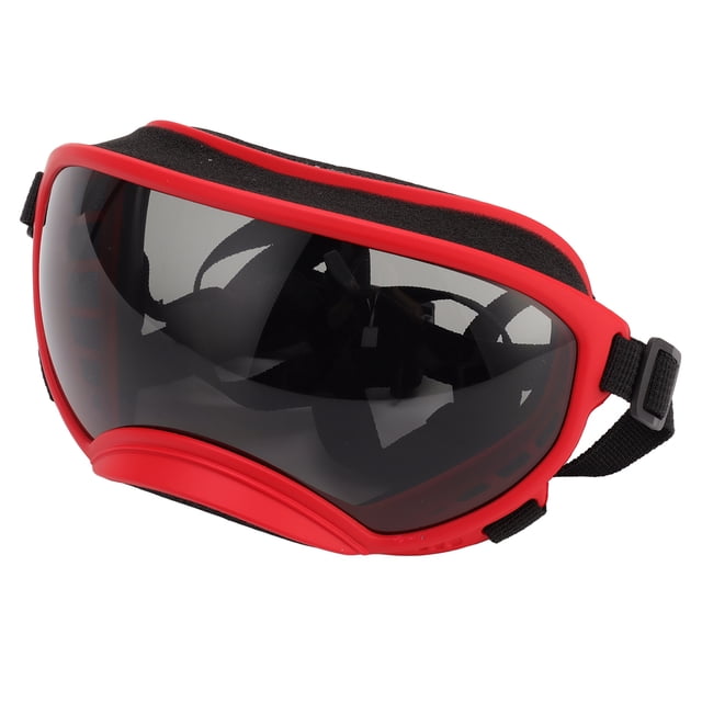 Lunettes de Chien, Poids Léger Gros Chien Lunettes Coupe-Vent Durable PC pour Cadre Noir Extérieur et Lunettes Grises, Cadre Rouge et Lunettes Rouges, Cadre Rouge et Lunettes Transparentes, Cadre Rouge et