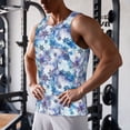 thumbnail image 5 of Lsque Icy Blue Snowflakes Pattern Mens Tank Tops Muscle Athletic Quick Dry Sleeveless Workout Fitness T Shirts Beach Tank Top, Loose-fit Sleeveless Shirt for Men-Large, 5 of 7