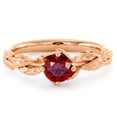 thumbnail image 3 of Dainty 14k Rose Gold Leaf Ruby Ring, 3 of 4