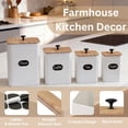 thumbnail image 3 of Kitchen Canisters, Canister Sets for Kitchen Counter, Farmhouse Kitchen Canisters for Countertop Set of 4, Coffee Tea Sugar Flour Spice Tin Jars Food Storage Container with Lid(White), 3 of 4