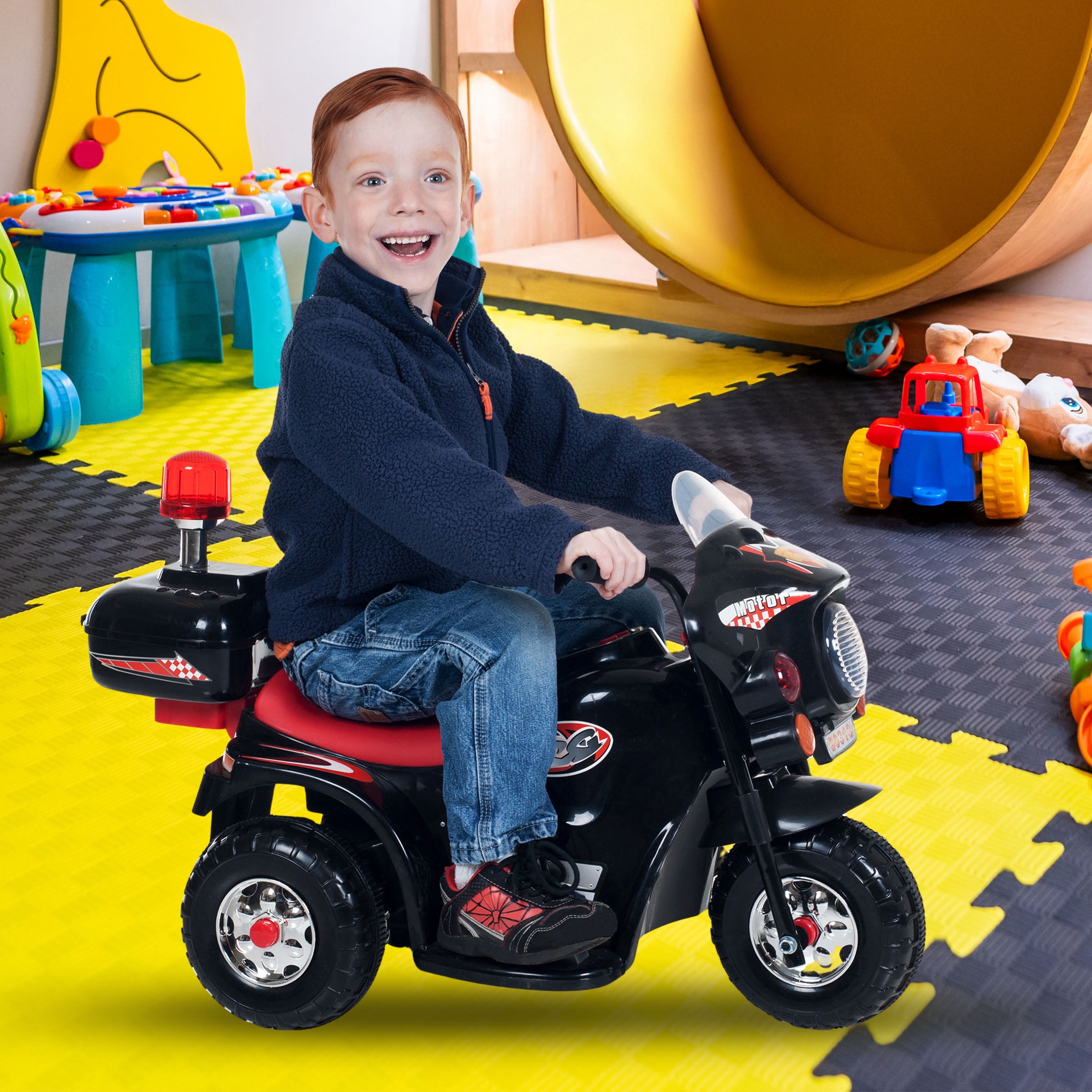 3 Wheel Motorcycle Battery Powered Ride On Toy for Kids by Hey! Play!