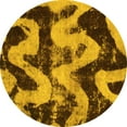thumbnail image 1 of Ahgly Company Indoor Round Oriental Yellow Modern Area Rugs, 8' Round, 1 of 4